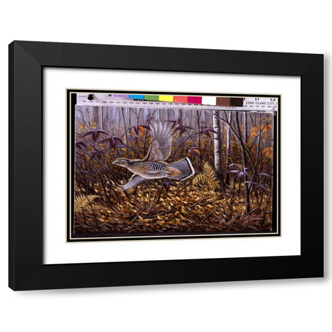 Silver Streak - Ruffed Grouse Black Modern Wood Framed Art Print with Double Matting by Goebel, Wilhelm