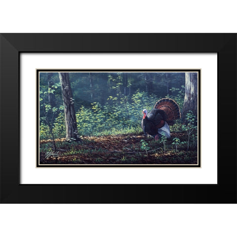 June Strut Black Modern Wood Framed Art Print with Double Matting by Goebel, Wilhelm