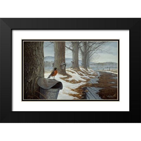 March Into Spring Black Modern Wood Framed Art Print with Double Matting by Goebel, Wilhelm
