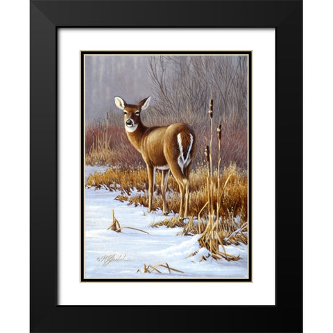 On Alert Black Modern Wood Framed Art Print with Double Matting by Goebel, Wilhelm