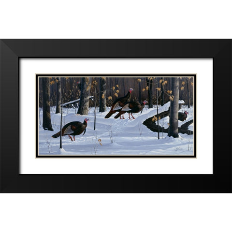 Windfall Crossing Black Modern Wood Framed Art Print with Double Matting by Goebel, Wilhelm