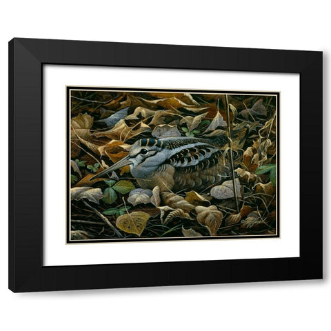 Sitting Tight Black Modern Wood Framed Art Print with Double Matting by Goebel, Wilhelm