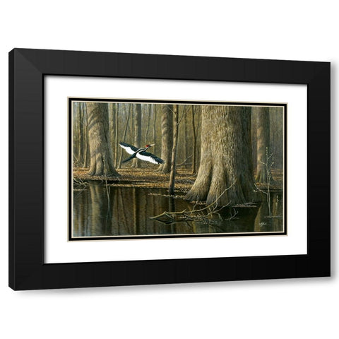 Still Flying Black Modern Wood Framed Art Print with Double Matting by Goebel, Wilhelm