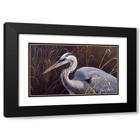 Great Blue Heron Black Modern Wood Framed Art Print with Double Matting by Goebel, Wilhelm