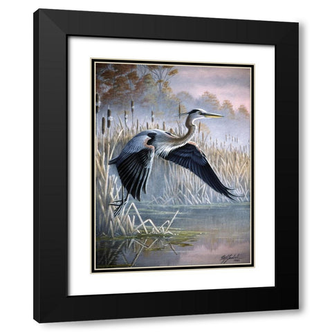 Secluded Cove Black Modern Wood Framed Art Print with Double Matting by Goebel, Wilhelm