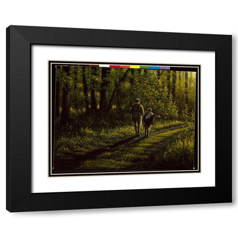 First Bird Black Modern Wood Framed Art Print with Double Matting by Goebel, Wilhelm