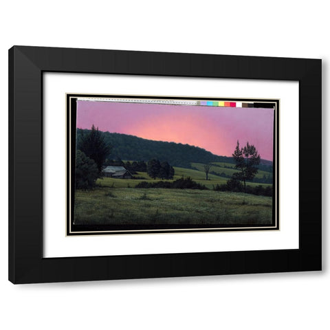 Hillside At Dusk Black Modern Wood Framed Art Print with Double Matting by Goebel, Wilhelm
