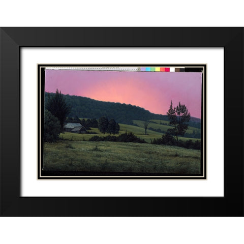 Hillside At Dusk Black Modern Wood Framed Art Print with Double Matting by Goebel, Wilhelm