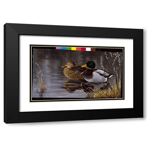 Spring Morning Black Modern Wood Framed Art Print with Double Matting by Goebel, Wilhelm