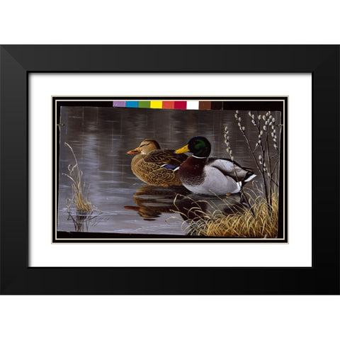 Spring Morning Black Modern Wood Framed Art Print with Double Matting by Goebel, Wilhelm
