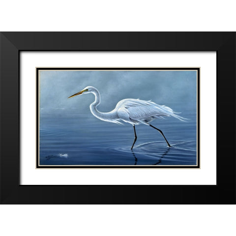 Walking The Edge Black Modern Wood Framed Art Print with Double Matting by Goebel, Wilhelm
