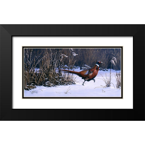 Heading For Cover Black Modern Wood Framed Art Print with Double Matting by Goebel, Wilhelm