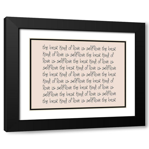 Self Love Black Modern Wood Framed Art Print with Double Matting by Adebowale