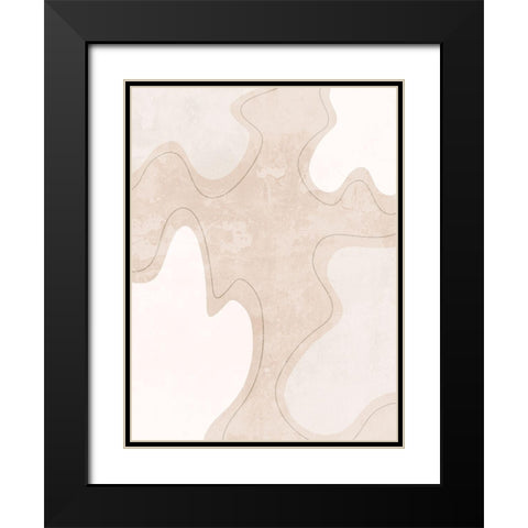 Faded Curves Black Modern Wood Framed Art Print with Double Matting by Adebowale
