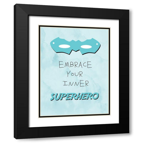Inner Superhero 1 Black Modern Wood Framed Art Print with Double Matting by Adebowale