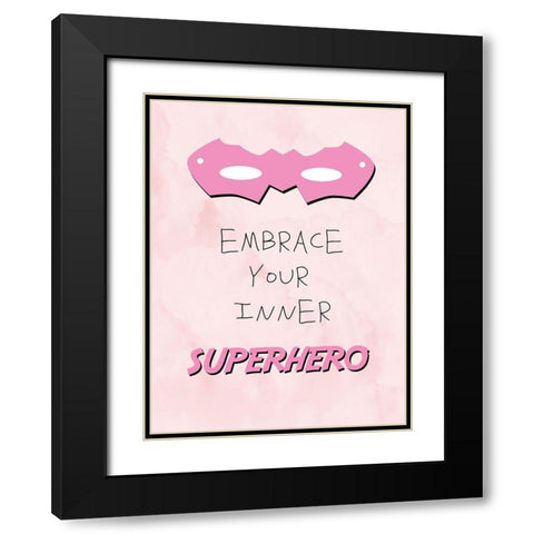 Inner Superhero 2 Black Modern Wood Framed Art Print with Double Matting by Adebowale