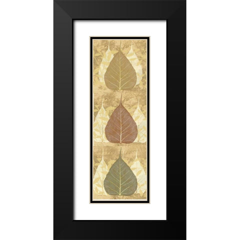 Tree Leaves 3 Black Modern Wood Framed Art Print with Double Matting by DAmico, Angela