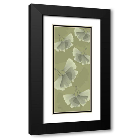 Green on Green Ginko Black Modern Wood Framed Art Print with Double Matting by Koetsier, Albert