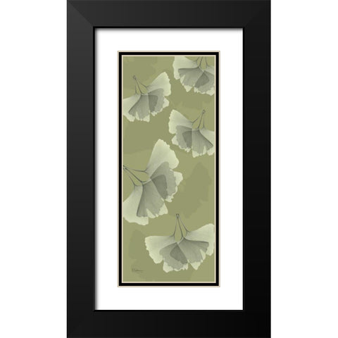 Green on Green Ginko Black Modern Wood Framed Art Print with Double Matting by Koetsier, Albert