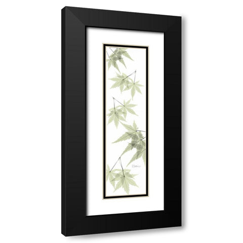 Leaves in Green Black Modern Wood Framed Art Print with Double Matting by Koetsier, Albert