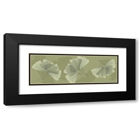 Leaves on Green 2 Black Modern Wood Framed Art Print with Double Matting by Koetsier, Albert