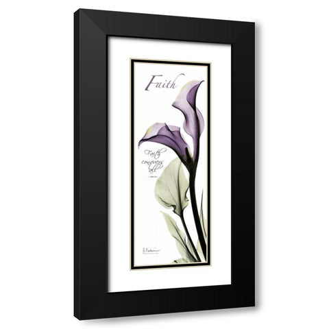 Calla Lily in Purple - Faith Black Modern Wood Framed Art Print with Double Matting by Koetsier, Albert