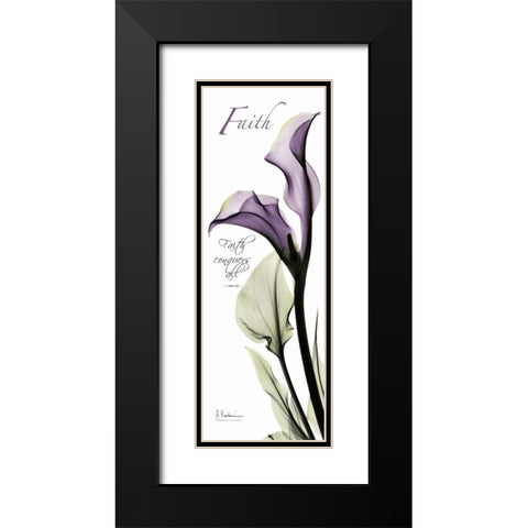 Calla Lily in Purple - Faith Black Modern Wood Framed Art Print with Double Matting by Koetsier, Albert