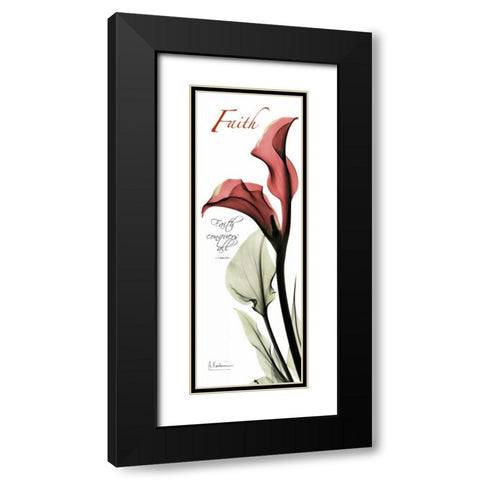 Calla Lily in Red - Faith Black Modern Wood Framed Art Print with Double Matting by Koetsier, Albert