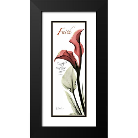 Calla Lily in Red - Faith Black Modern Wood Framed Art Print with Double Matting by Koetsier, Albert