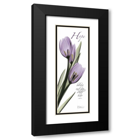 Tulips in Purple - Hope Black Modern Wood Framed Art Print with Double Matting by Koetsier, Albert