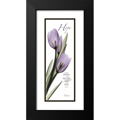 Tulips in Purple - Hope Black Modern Wood Framed Art Print with Double Matting by Koetsier, Albert