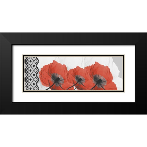 Poppies L167 Black Modern Wood Framed Art Print with Double Matting by Koetsier, Albert