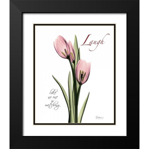 Tulip in Pink - Laugh Black Modern Wood Framed Art Print with Double Matting by Koetsier, Albert