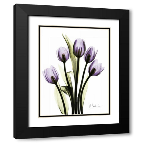 Regal Tulip B13 Black Modern Wood Framed Art Print with Double Matting by Koetsier, Albert