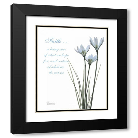 White Rain Lily - Faith Black Modern Wood Framed Art Print with Double Matting by Koetsier, Albert