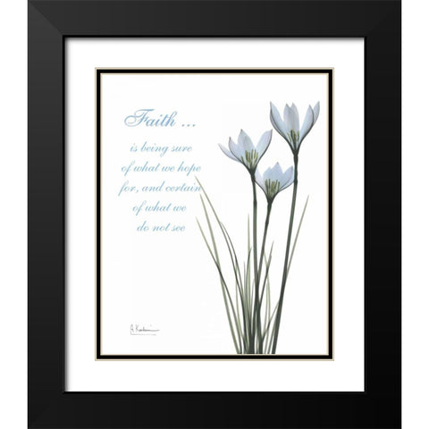 White Rain Lily - Faith Black Modern Wood Framed Art Print with Double Matting by Koetsier, Albert