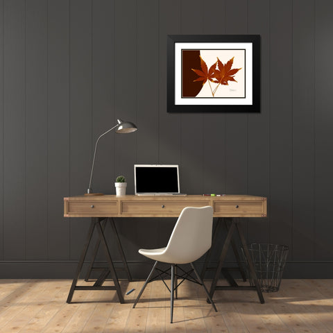 Japanese Maple on Brown and Beige Black Modern Wood Framed Art Print with Double Matting by Koetsier, Albert