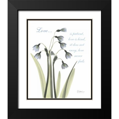 Snow Drop - Love Black Modern Wood Framed Art Print with Double Matting by Koetsier, Albert