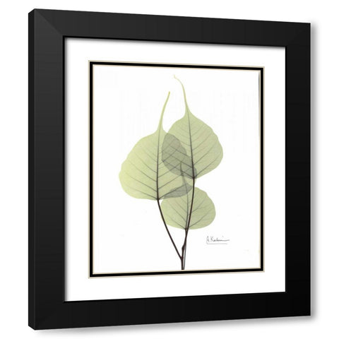 Bo Tree in Pale Green 2 Black Modern Wood Framed Art Print with Double Matting by Koetsier, Albert