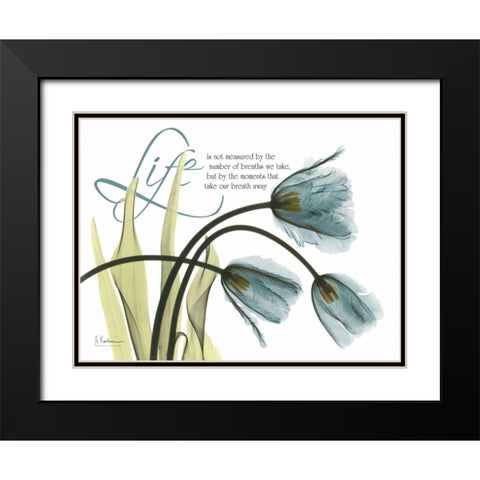 Life Tulips Black Modern Wood Framed Art Print with Double Matting by Koetsier, Albert