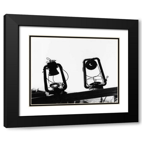 Bodi Lanterns Black Modern Wood Framed Art Print with Double Matting by Koetsier, Albert