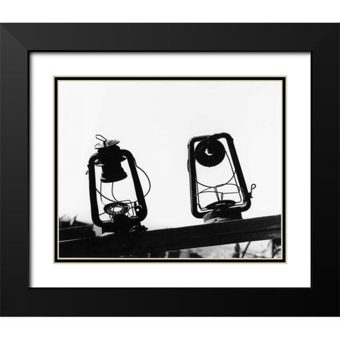 Bodi Lanterns Black Modern Wood Framed Art Print with Double Matting by Koetsier, Albert