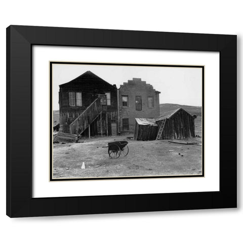 Bodi Wheelbarrow Black Modern Wood Framed Art Print with Double Matting by Koetsier, Albert