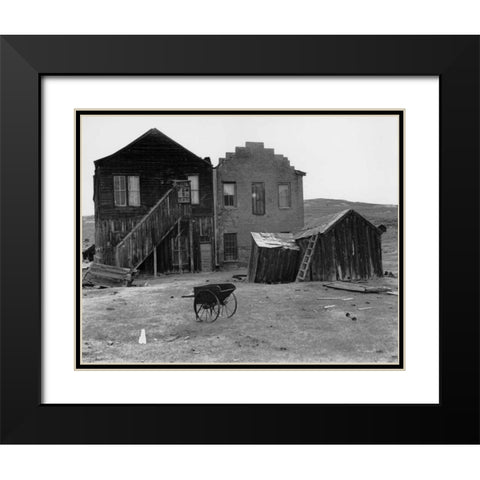 Bodi Wheelbarrow Black Modern Wood Framed Art Print with Double Matting by Koetsier, Albert