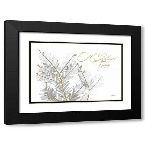 O Christmas Evergreen Black Modern Wood Framed Art Print with Double Matting by Koetsier, Albert