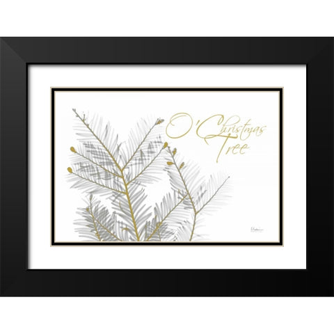 O Christmas Evergreen Black Modern Wood Framed Art Print with Double Matting by Koetsier, Albert