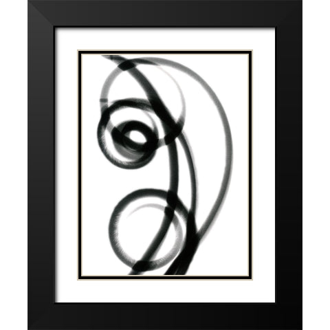 Twirling Fingers Black Modern Wood Framed Art Print with Double Matting by Koetsier, Albert