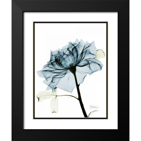 Teal Rose 2 Black Modern Wood Framed Art Print with Double Matting by Koetsier, Albert