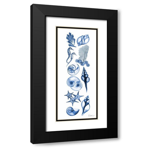 Sealife Blue Black Modern Wood Framed Art Print with Double Matting by Koetsier, Albert