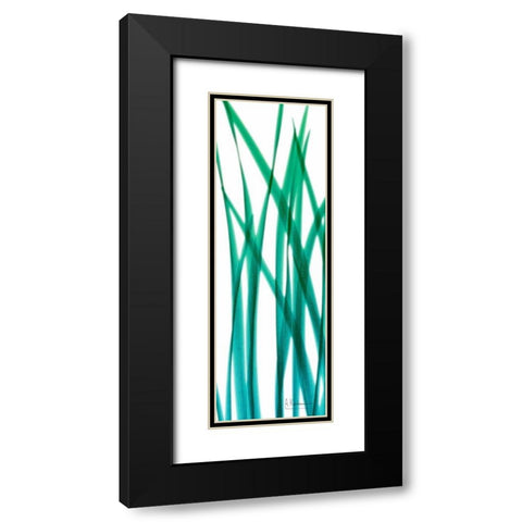 Snow Drop Flowing Blue Green Black Modern Wood Framed Art Print with Double Matting by Koetsier, Albert